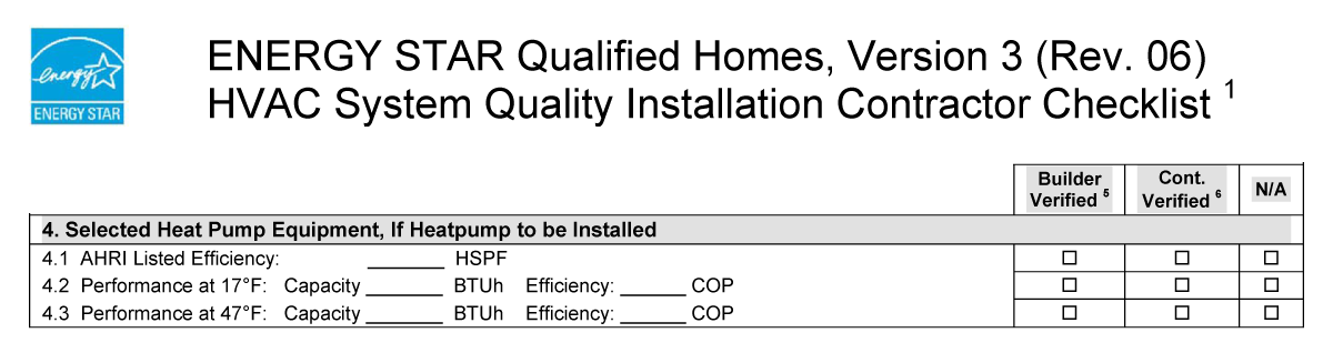 Selected Heat Pump Equipment, If Heatpump to be Installed