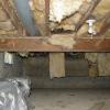 A damp crawlspace