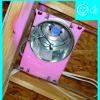 ICAT recessed light sprayed with foam to act as gasket against the drywall