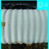 The drain tile is wrapped in fabric which will prevent it clogging with debris