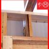A visible gap in the insulated sheathing introduces unwanted outside air, creating a thermal bypass and encouraging convective air flow