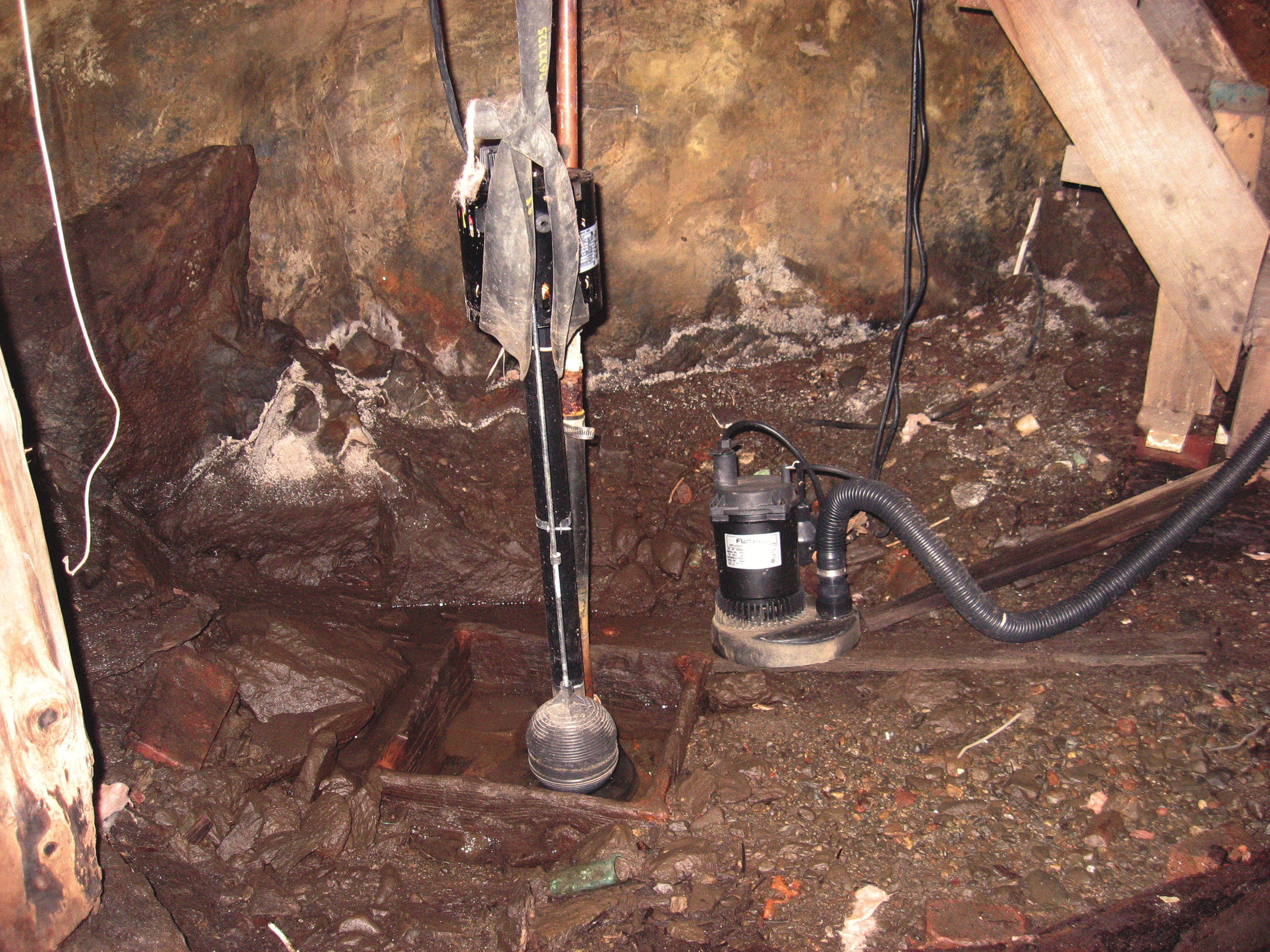 Drain or Sump Pump Installed in Basements or Crawlspaces