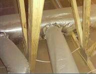 This duct is insulated with a minimum of R-8 insulation.
