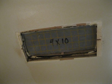 Block off registers before installing spray sealant in HVAC ducts.
