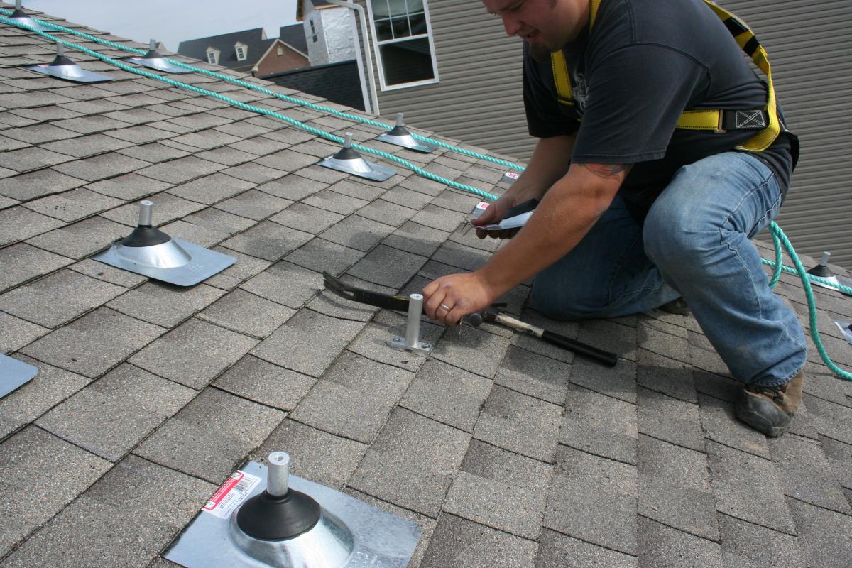 A roof mounting system for a PV system.