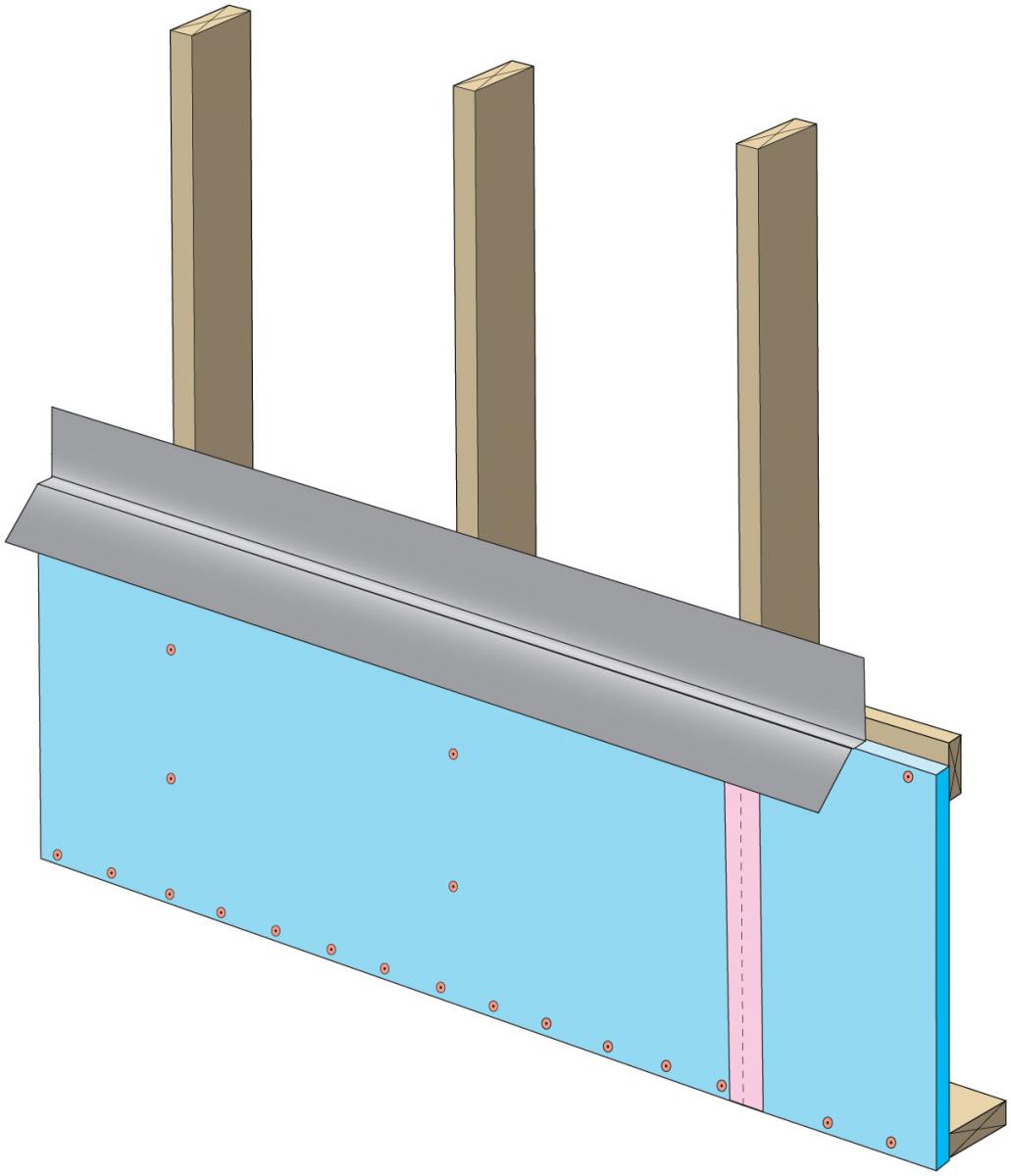 Install minimum 6" wide self-adhered butyl z-flashing.