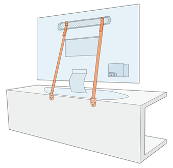Use flexible straps to secure large electronics equipment like computer monitors and microwave ovens during seismic events