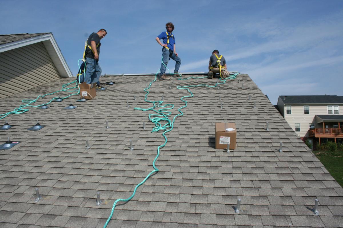 Roofing material and slope.