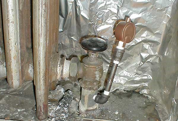 A riser vent is installed on the stub-out below the hand valve.