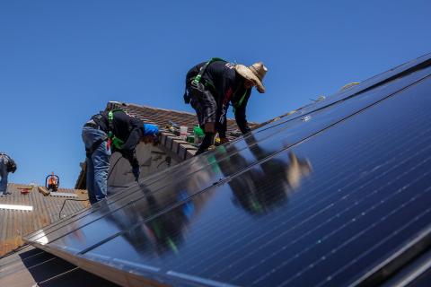 Solar panels can be hooked up to batteries to provide emergency power during outages and to help meet daily power needs after the sun goes down