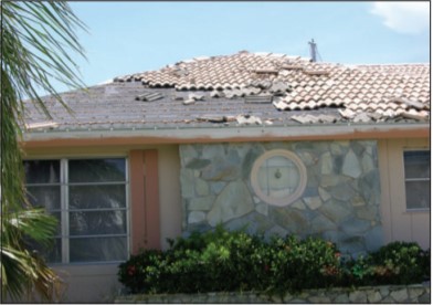 Wrong - This tile roof was damaged by high winds.