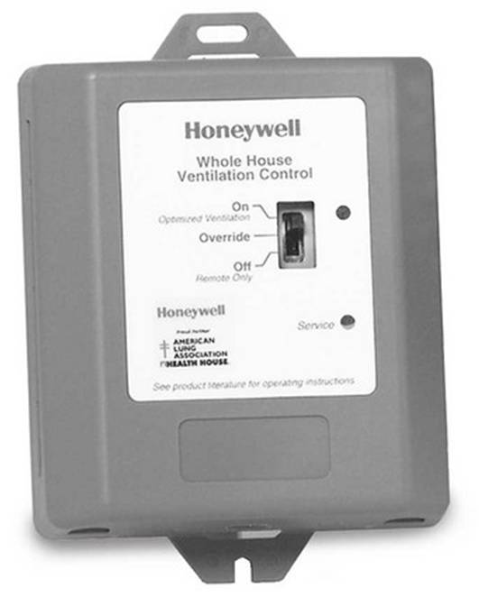 A ventilation controller with a manual override is located on a central air handler fan that is located in an accessible location.