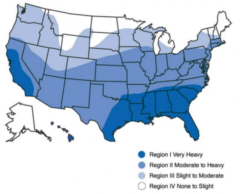 Relative Risk of Subterranean Termite Infestation in the United States 