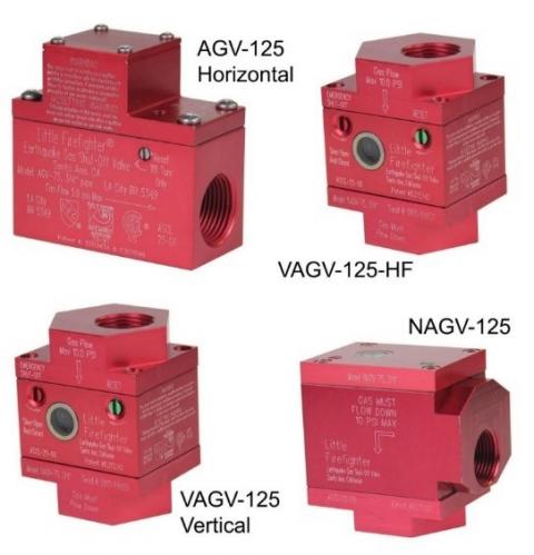 These State of California-approved seismic gas shutoff valves (also known as earthquake valves) are installed on the fuel line from the meter to the home to stop the flow of natural gas if the sensor detects ground movement above about 5.4 (Richter)