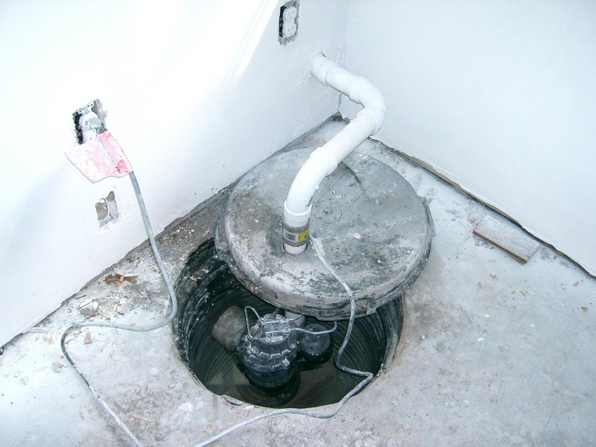 Drain or Sump Pump Installed in Basements or Crawlspaces