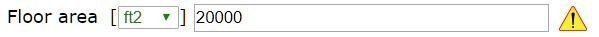 Example input with value out of normal range - a warning icon is displayed.