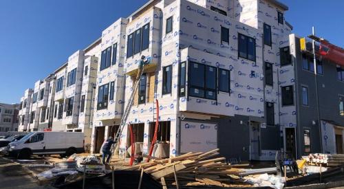 Multifamily housing under construction.