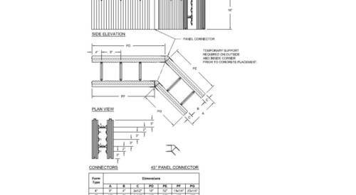 ICF 45 degree panel connector