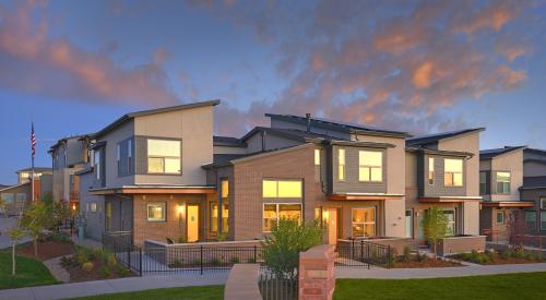 Thrive Home Builders built this multifamily home in the cold climate in Lone Tree, CO, and certified it to DOE Zero Energy Ready Home specifications in 2017. 