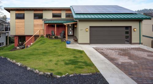 Bellingham Bay Builders built this custom for buyer home in the marine climate in Bellingham, WA, and certified it to DOE Zero Energy Ready Home specifications in 2018. 
