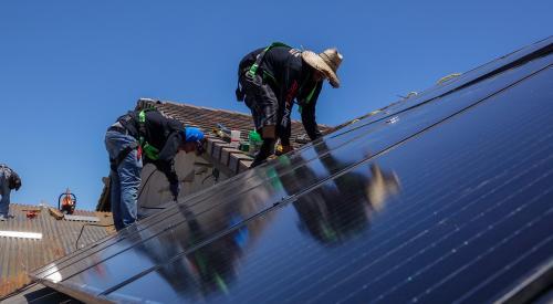 Solar panels can be hooked up to batteries to provide emergency power during outages and to help meet daily power needs after the sun goes down 