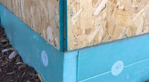 Right – Rigid foam is attached to the exterior of this foundation wall.