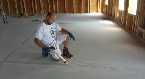 Right – Slab seams are sealed with a self-leveling sealant.