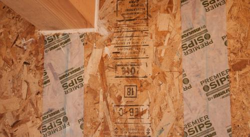 Right – Tape seals the SIP panel seams.