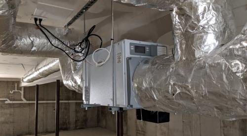 Right – The dehumidifier is installed in the home’s basement.