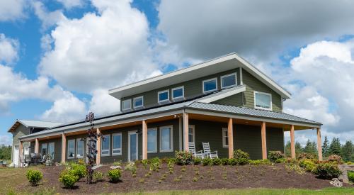 Sustainable Nine built this custom for buyer home in the marine climate in Everson, WA, and certified it to DOE Zero Energy Ready Home specifications in 2020. 