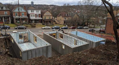Right – These three urban-infill cold-climate homes were built on insulated concrete foundations.