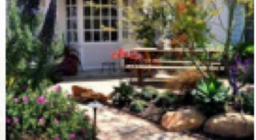Stone mulch provides a pervious walking surface while retaining moisture and minimizing erosion.