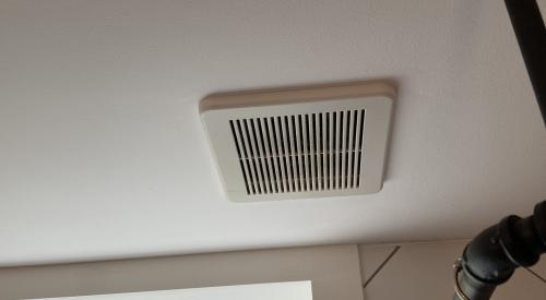 This is the ceiling vent for a basic bathroom exhaust fan