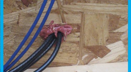Right – Wiring penetrations properly air sealed
