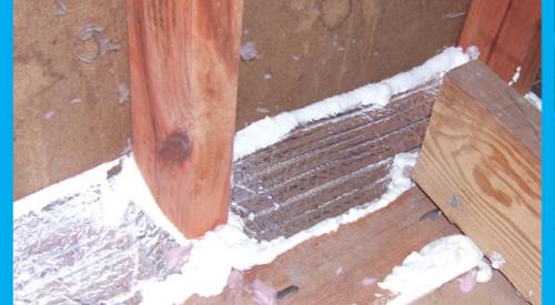 Right – Blocking installed and air sealed instead of continuous top plate