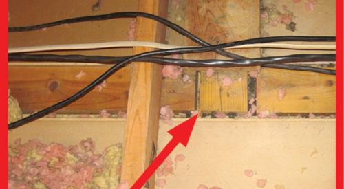 Wrong – Top plate to drywall connection not sealed
