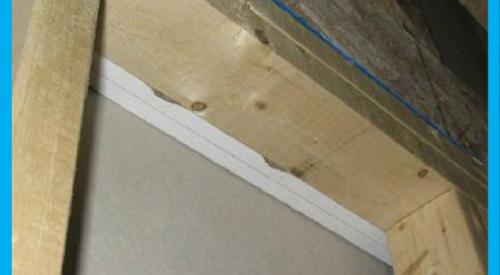 Right – This seam along a common wall is air sealed. 