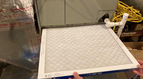 Insert the new furnace/air handler filter in the filter slot of the furnace or air handler with the arrow pointed in the direction of air flow.  
