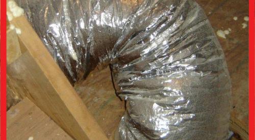 Wrong - This flex duct is so twisted air flow is greatly restricted