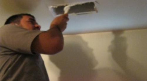 Manually seal around ceiling registers with mastic