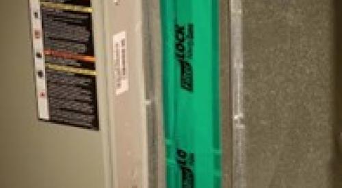 The air filter slot on this furnace is covered with a magnetic seal.