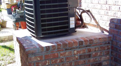 Right – The HVAC outdoor unit is anchored on a bed of masonry bricks, 1 foot or more above the base flood elevation. 