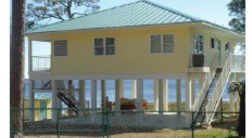 Right - In areas prone to costal flooding, elevate the bottom floor well above the design flood elevation.