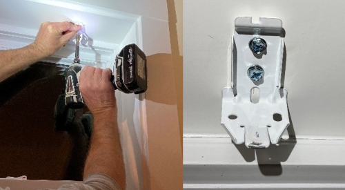 Install mounting brackets for blinds using a screwdriver, socket wrench, or impact driver as needed for the type and size of screws installed.