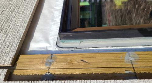 Right - Nails holes are air sealed with caulk.
