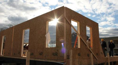 Structural insulated panels provide a continuous layer of insulation sandwiched between two continuous layers of OSB for thermal protection and sturdy construction.