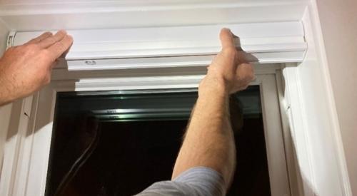 Press the blind assembly into the mounting brackets per manufacturer’s instructions.