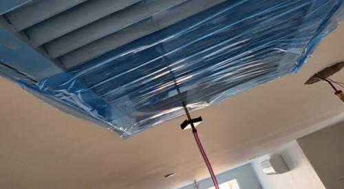 Right – This register is sealed for a final test and the duct test pressure is being monitored at the register 
