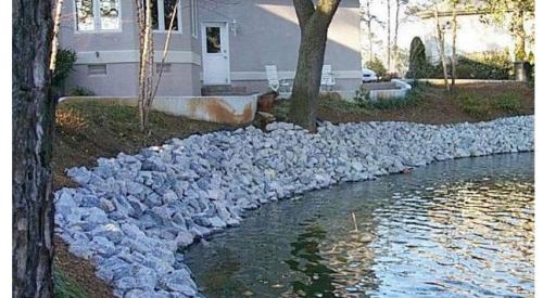 Riprap is used as a common erosion control technique along beachfronts and streambanks