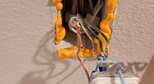 Allow sealant around the electrical switch box to fully cure before reinstalling.